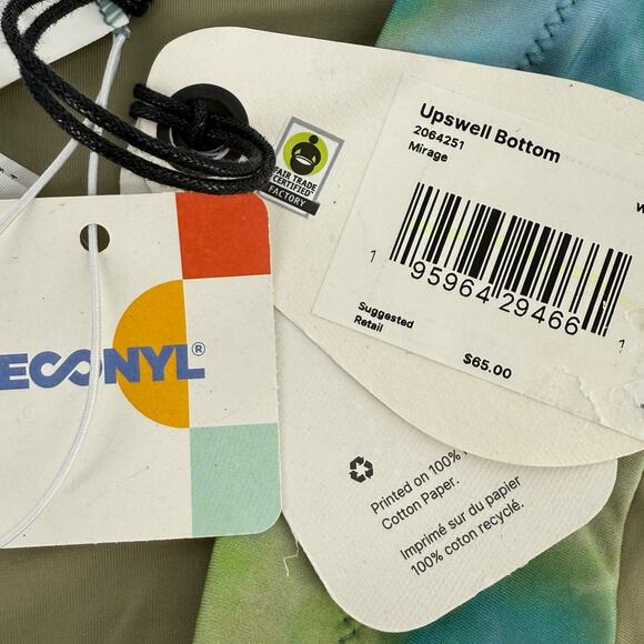 Prana Upswell Cheeky Bikini Bottoms Sz Medium Mirage Swim Bathing Suit Green - Picture 3 of 6